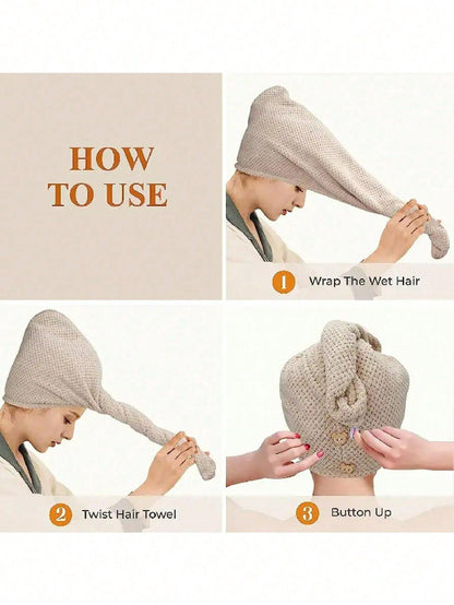 Super Soft Microfiber Towel, Quick Dry & Highly Absorbent, Suitable For Women And Girls, Gentle Care For Curly Or Damaged Hair, Solid Color Bath Accessory (1pc/4pcs Set), Hat, Shower Cap, Hair Salon H