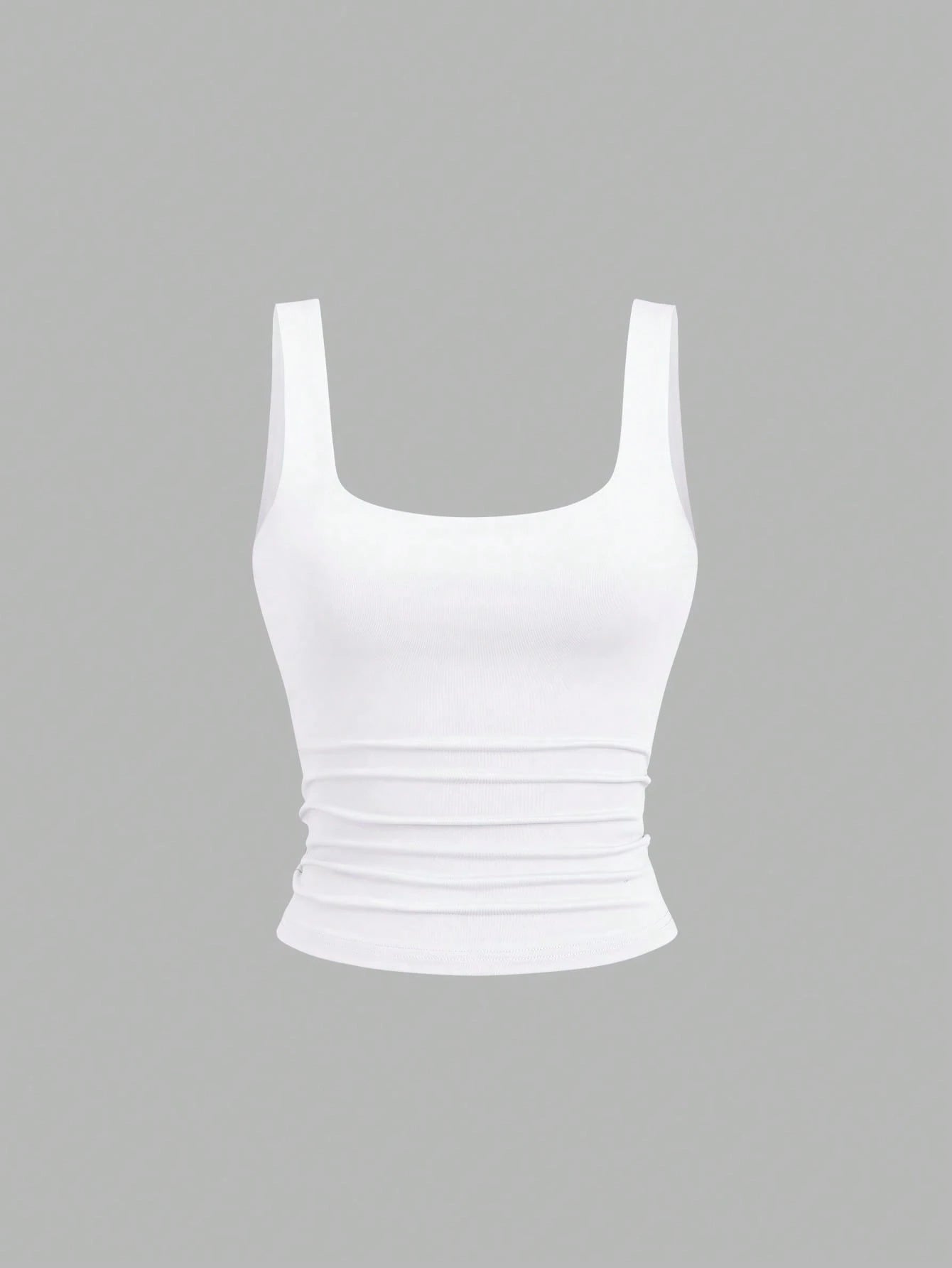 Sweetra Women Casual Pleated Scoop Neck Tank Top, Summer