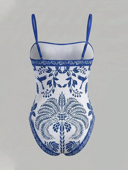 Swim Oasis Women's Floral Print One-Piece Swimsuit And Shorts, Suitable For Beach Vacation, Pool Party, Beach Party
