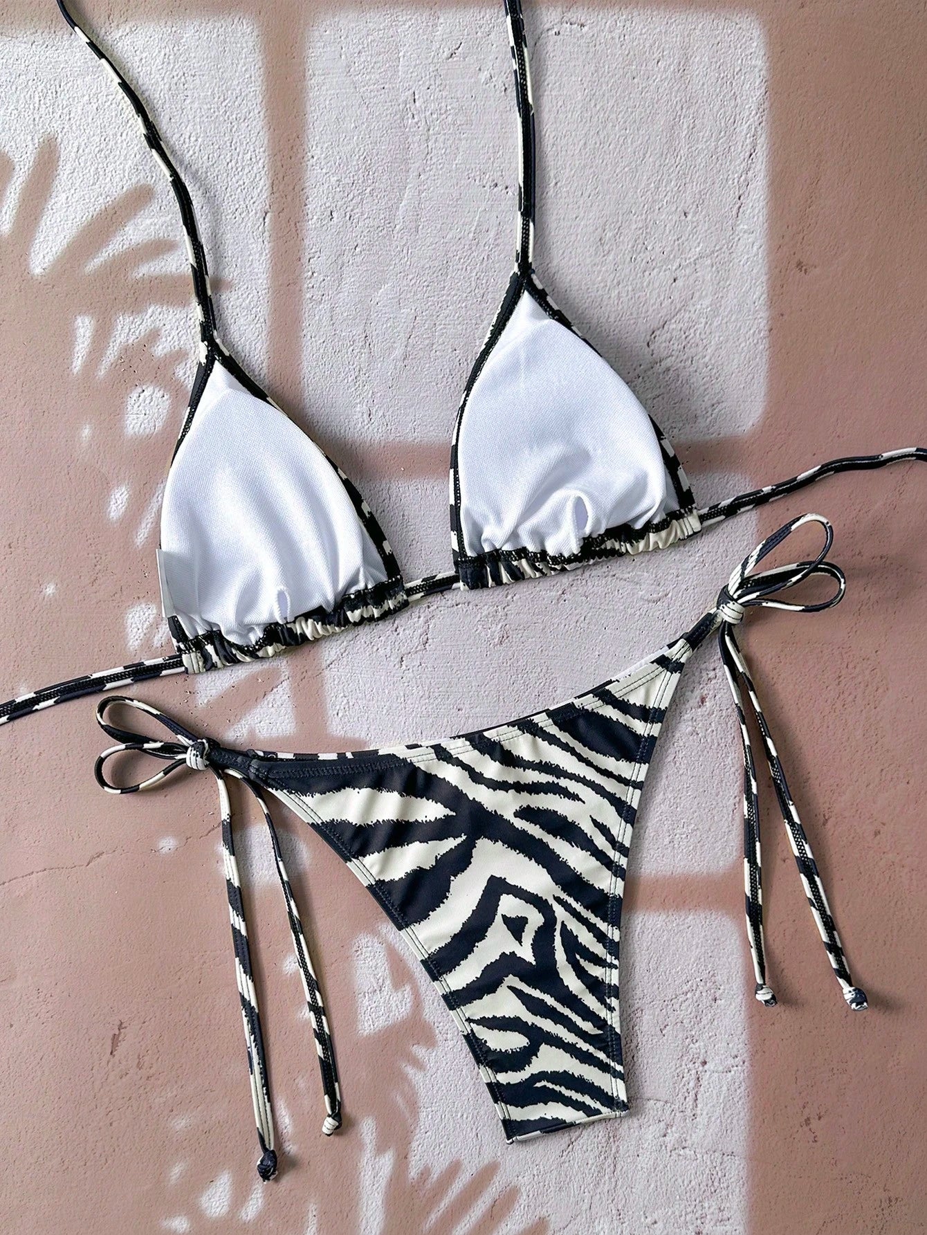 Swim Vcay Women's Zebra Print Swimwear Set For Summer Beach Vacation
