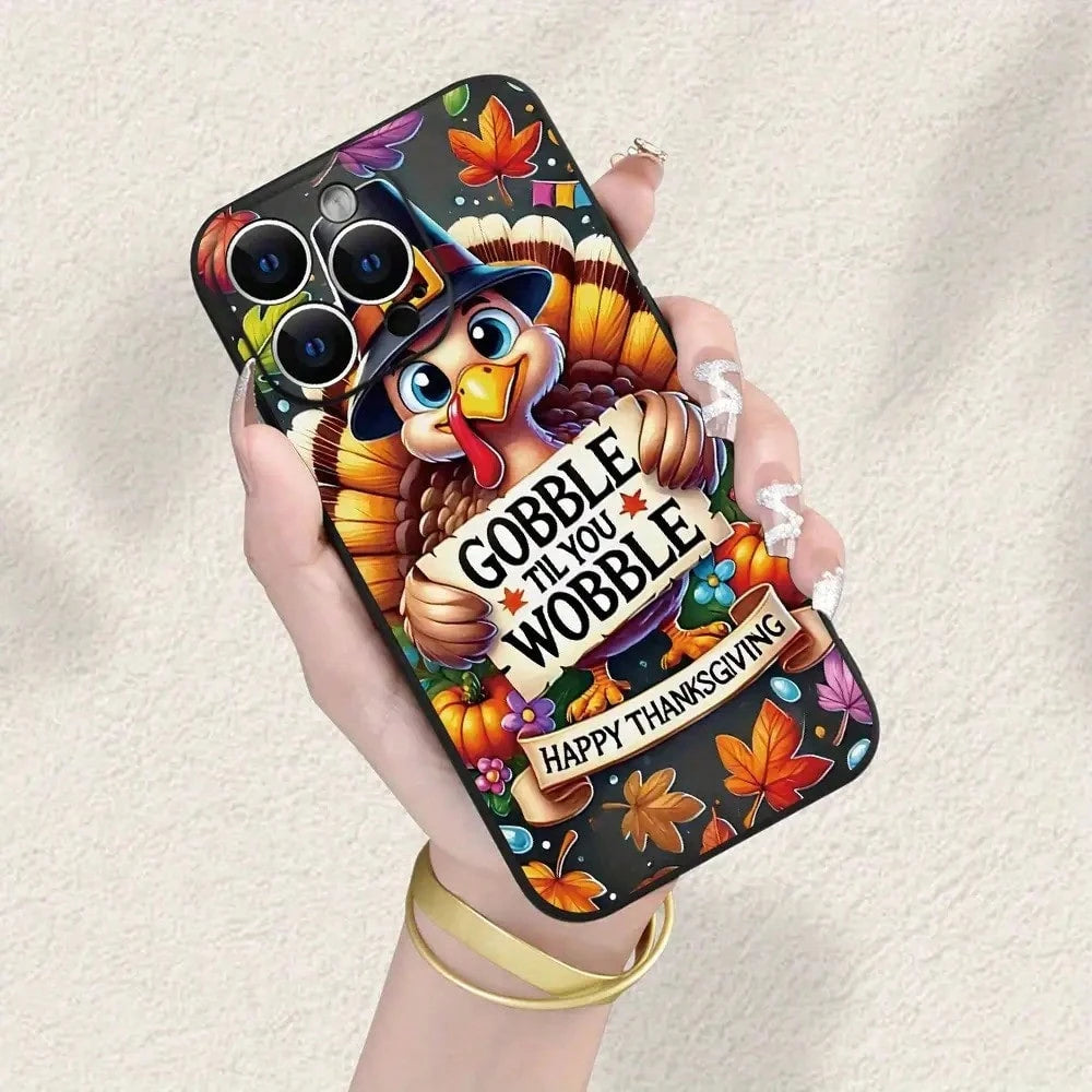 Thanksgiving Turkey Pattern Phone Case Suitable For Iphone 16 Pro Max, 16 Plus, 16 Pro, 16, 15 Pro Max, 15 Plus, 15 Pro, 14 Pro Max, 14 Max, 14 Pro, 14, 13 Pro Max, 13 Pro, 13, 12 Pro Max, 12 Pro, 12