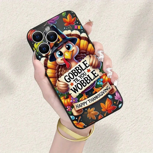 Thanksgiving Turkey Pattern Phone Case Suitable For Iphone 16 Pro Max, 16 Plus, 16 Pro, 16, 15 Pro Max, 15 Plus, 15 Pro, 14 Pro Max, 14 Max, 14 Pro, 14, 13 Pro Max, 13 Pro, 13, 12 Pro Max, 12 Pro, 12