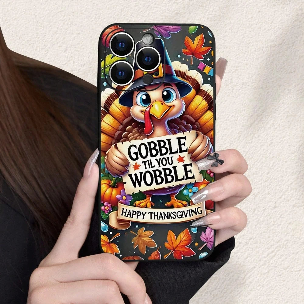 Thanksgiving Turkey Pattern Phone Case Suitable For Iphone 16 Pro Max, 16 Plus, 16 Pro, 16, 15 Pro Max, 15 Plus, 15 Pro, 14 Pro Max, 14 Max, 14 Pro, 14, 13 Pro Max, 13 Pro, 13, 12 Pro Max, 12 Pro, 12