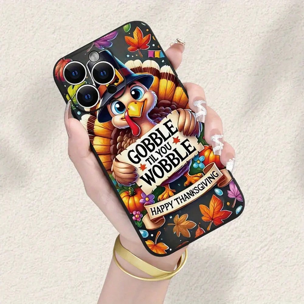 Thanksgiving Turkey Pattern Phone Case Suitable For Iphone 16 Pro Max, 16 Plus, 16 Pro, 16, 15 Pro Max, 15 Plus, 15 Pro, 14 Pro Max, 14 Max, 14 Pro, 14, 13 Pro Max, 13 Pro, 13, 12 Pro Max, 12 Pro, 12