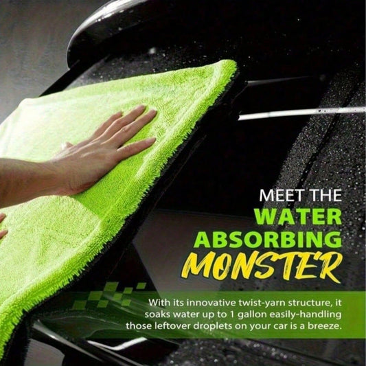 Thickened Extra Large And Small Car Woven Absorbent Towels, Microfiber Car Wash Towels, Double-Sided Design, Super Absorbent And Quick Drying, Scratch-Resistant And No Water Marks, Suitable For Car Pa