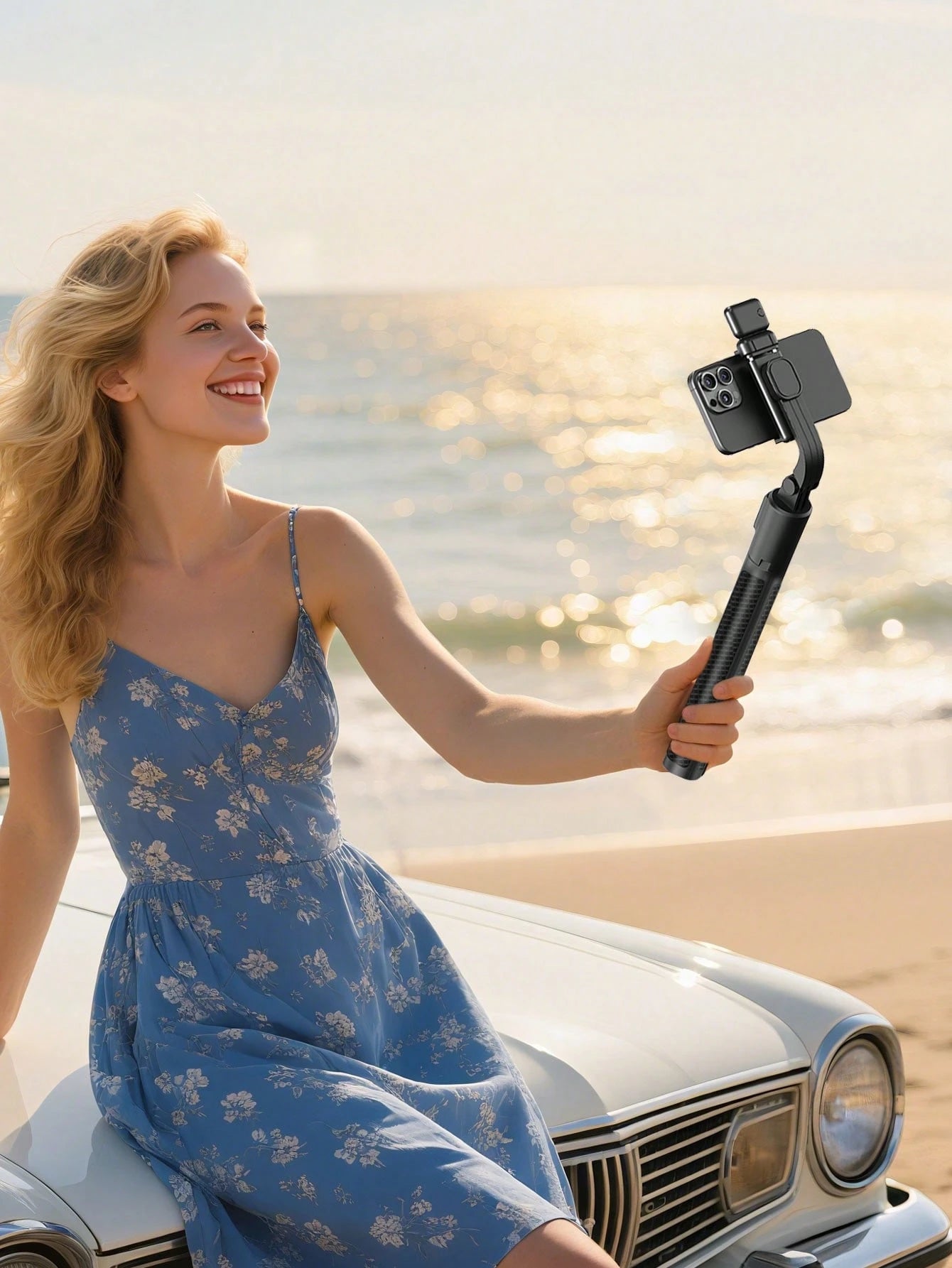 This Latest Model 170cm/69in Bluetooth Remote Control Selfie Stick With Phone Holder And LED Fill Light Is Made Of Alloy Material. It Is Suitable For Video Shooting, Life Recording And Travel. It Is A