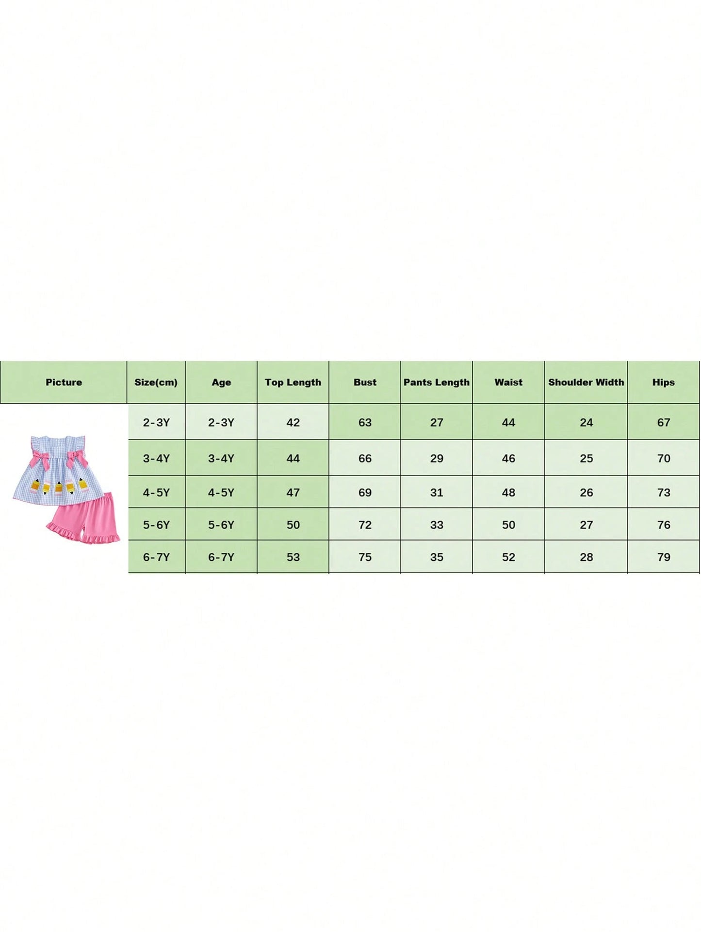 Toddler Girl Back To School Outfit Baby Kids Pencil Plaid T-Shirt Shorts Set Kindergarten Pre-K Outfits