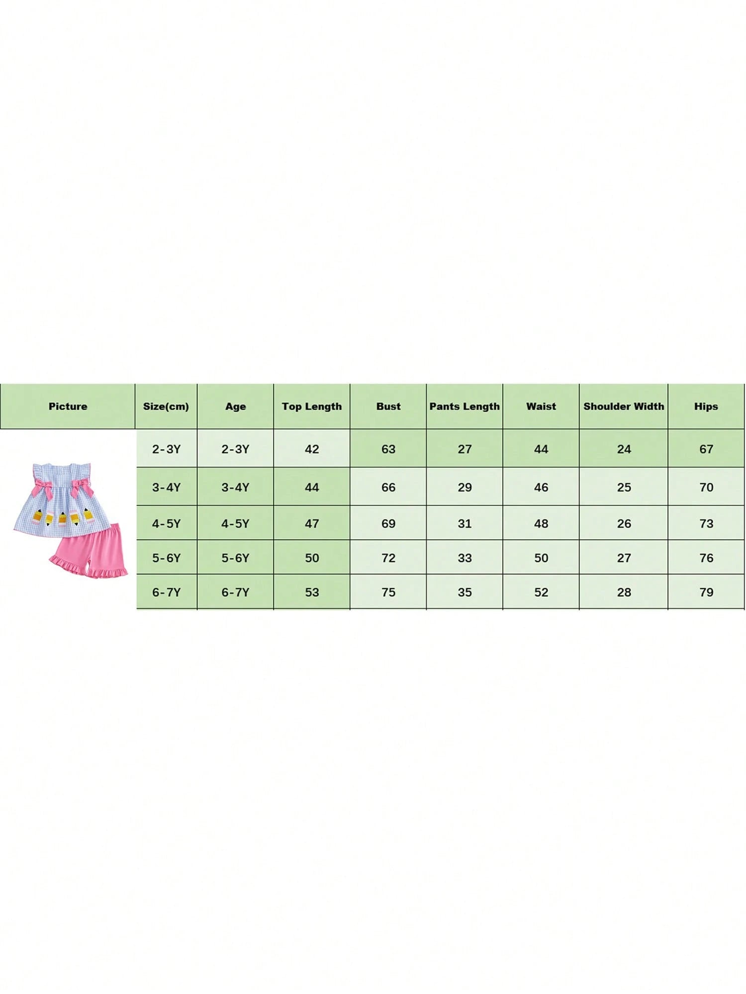 Toddler Girl Back To School Outfit Baby Kids Pencil Plaid T-Shirt Shorts Set Kindergarten Pre-K Outfits
