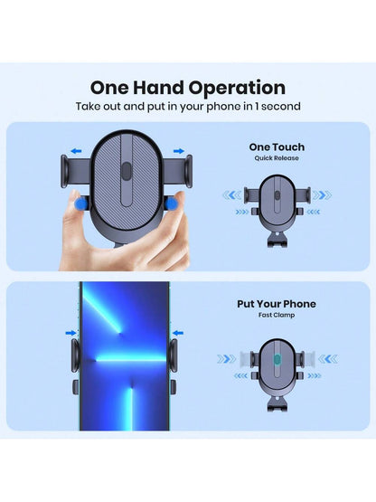 TOPK Car Phone Holder Mount, [Upgrade Auto Locking] Universal Phone Holder With Hook Clip For Car Air Vent Compatible With IPhone Android And Other Mobile Phones