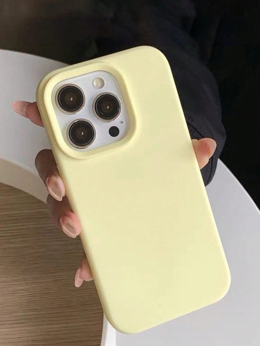 TPU Solid Color High-Quality Yellow Phone Case, Latest Compatible With 17/Air/17 Pro/17 Pro Max, Also Fits 16, 15, 14, 13, 12, 11 Pro Max, Skin-Friendly Texture, Pastel Yellow Phone Case Gift Business
