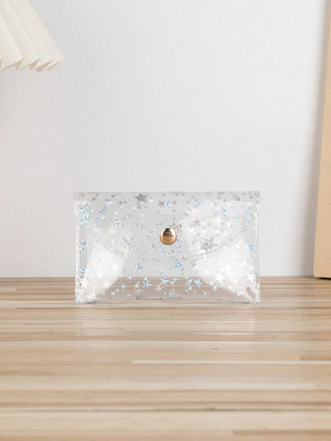 Transparent Floral Pattern Lightweight Portable Women's White Collar Card Holder, Holiday Birthday Anniversary Gift Accessory, Hibiscus Pattern Student Supplies Card Holder Wallet, Women's Small Walle