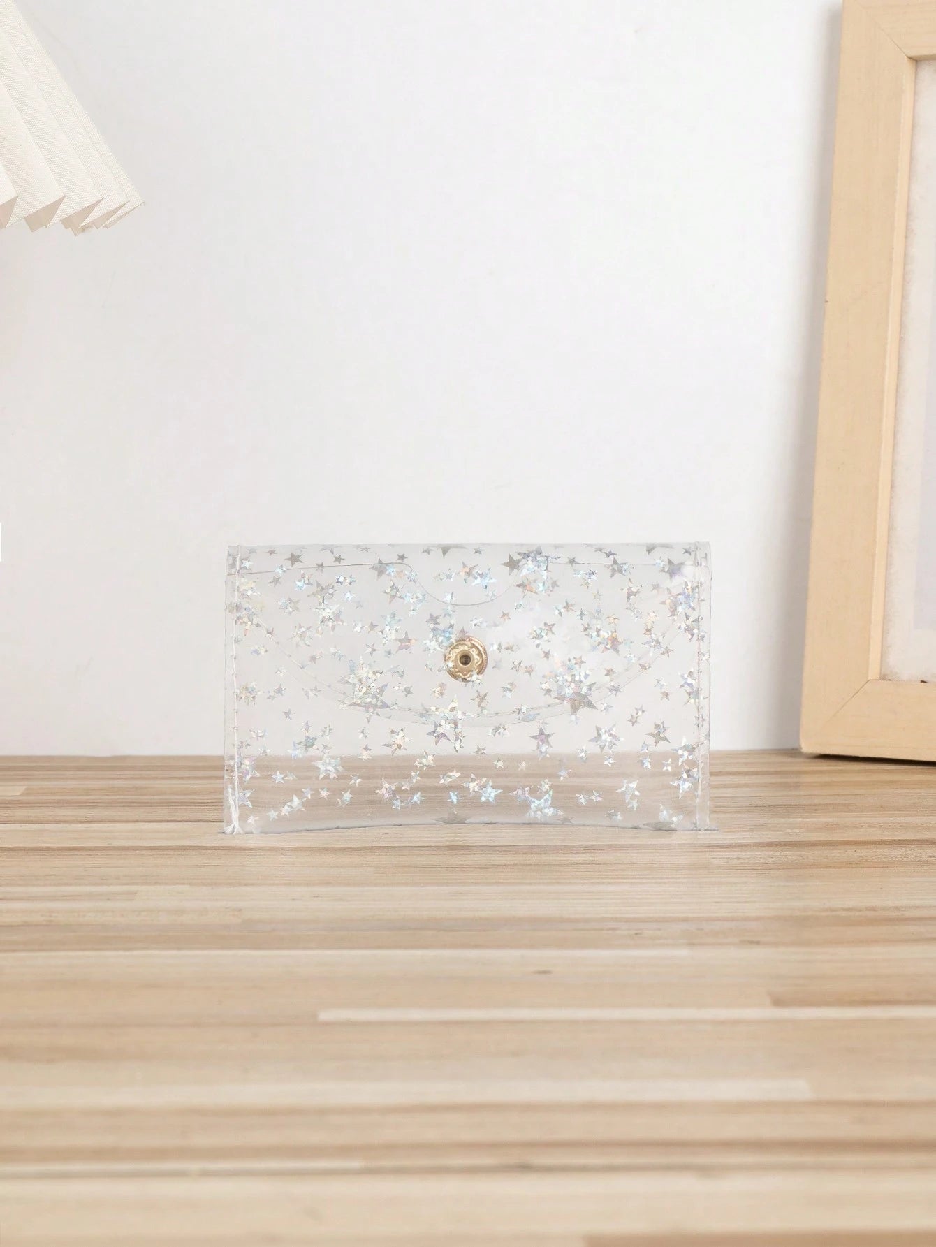 Transparent Floral Pattern Lightweight Portable Women's White Collar Card Holder, Holiday Birthday Anniversary Gift Accessory, Hibiscus Pattern Student Supplies Card Holder Wallet, Women's Small Walle