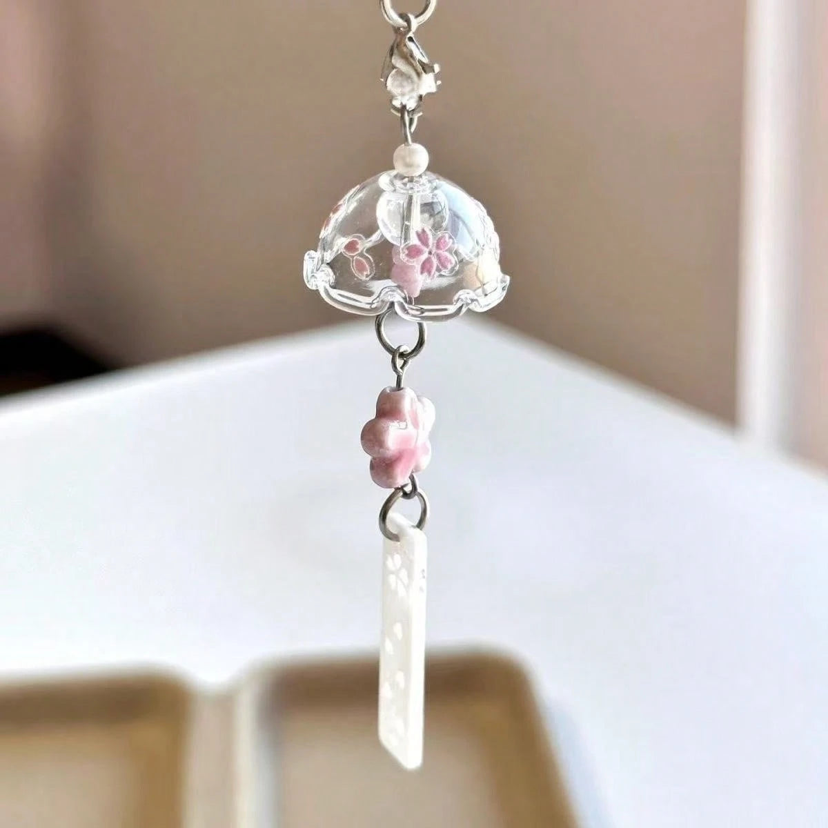 Transparent Jellyfish Phone Charm Star Flower Pendant Girl Style Bell Charm Universal Accessories Suitable For Phone, Bag And Keychain