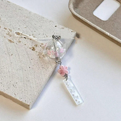 Transparent Jellyfish Phone Charm Star Flower Pendant Girl Style Bell Charm Universal Accessories Suitable For Phone, Bag And Keychain