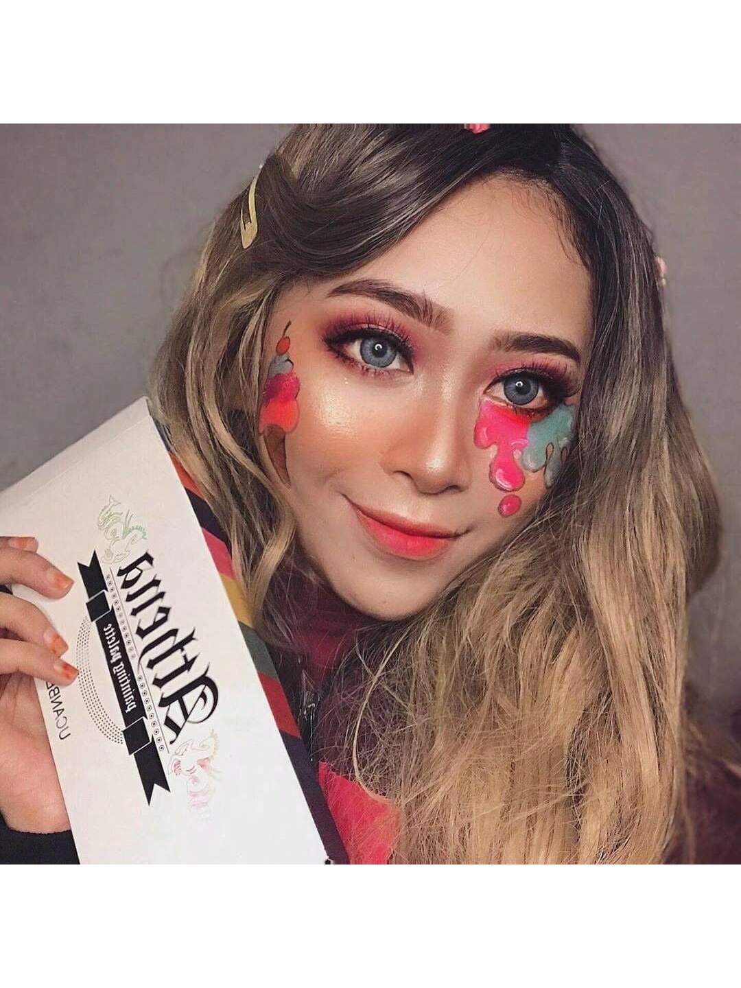 UCANBE Face Body Paint Set- Athena Painting Palette,10 Professional Artist Brush,Large Deep Pan Ideal For Halloween Cosplay Party SFX Arty Stage Makeup