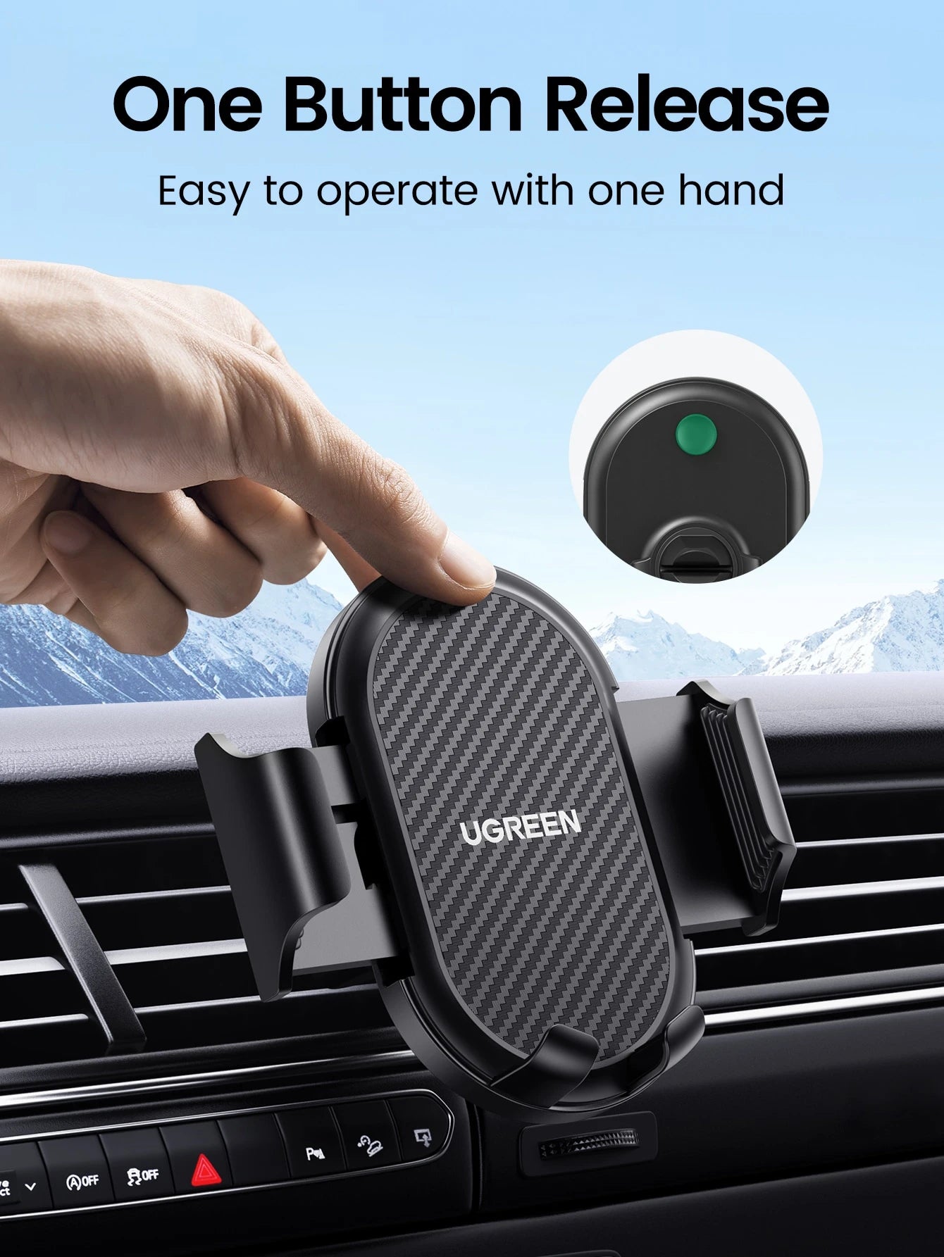 UGREEN Air Vent Car Phone Mount 360º Rotation Phone Holder 4.7-7.2'' Phone Stand Compatible With Iphone Xiao Mi OPPO