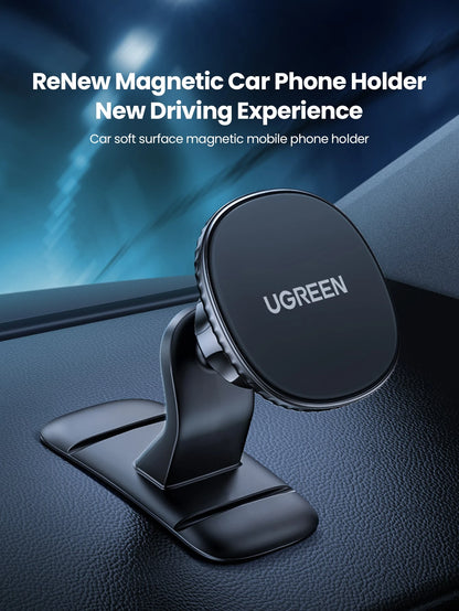 UGREEN Car Magnetic Phone Holder Dashboard Holder Strong Magnetic With 3M Adhesive For 4.7-7.2inches Mobile Phones 360° Rotation Phone Stand Mount Mini Size
