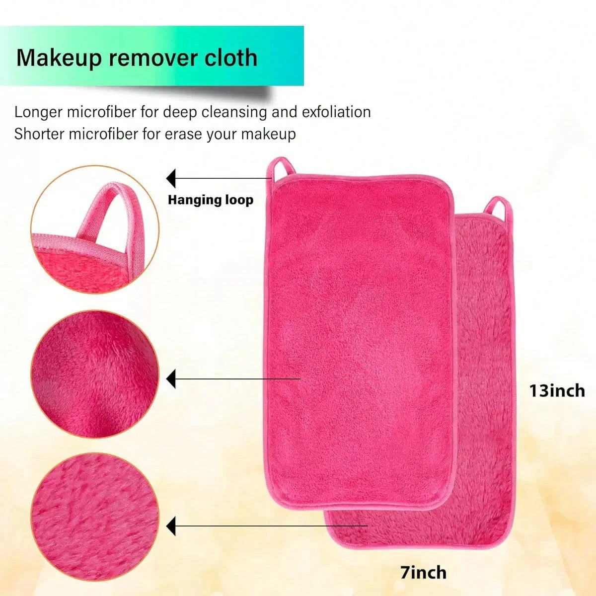 Ultra-Fine Microfiber Absorbent Makeup Remover Cloth, Flannel Slouchy Water-Based Cleansing Makeup Remover Towel