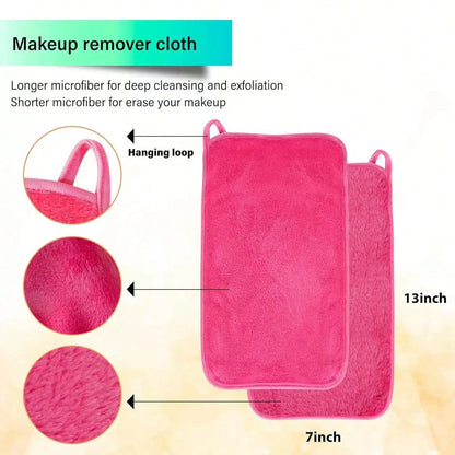 Ultra-Fine Microfiber Absorbent Makeup Remover Cloth, Flannel Slouchy Water-Based Cleansing Makeup Remover Towel