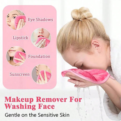 Ultra-Fine Microfiber Absorbent Makeup Remover Cloth, Flannel Slouchy Water-Based Cleansing Makeup Remover Towel