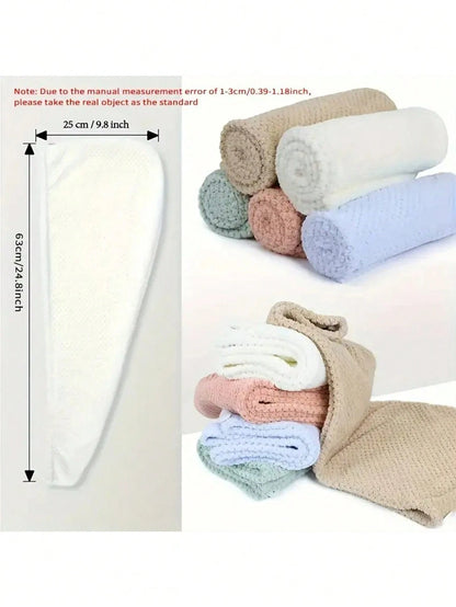 Ultra Soft Microfiber Towel- Quick Dry, Super Absorbent, Gentle For Women And Girls With Curly Or Damaged Hair, Solid Color Bath Accessory (1pc/4pcs Set), Hat, Shower Cap, Salon Hair Care Product And