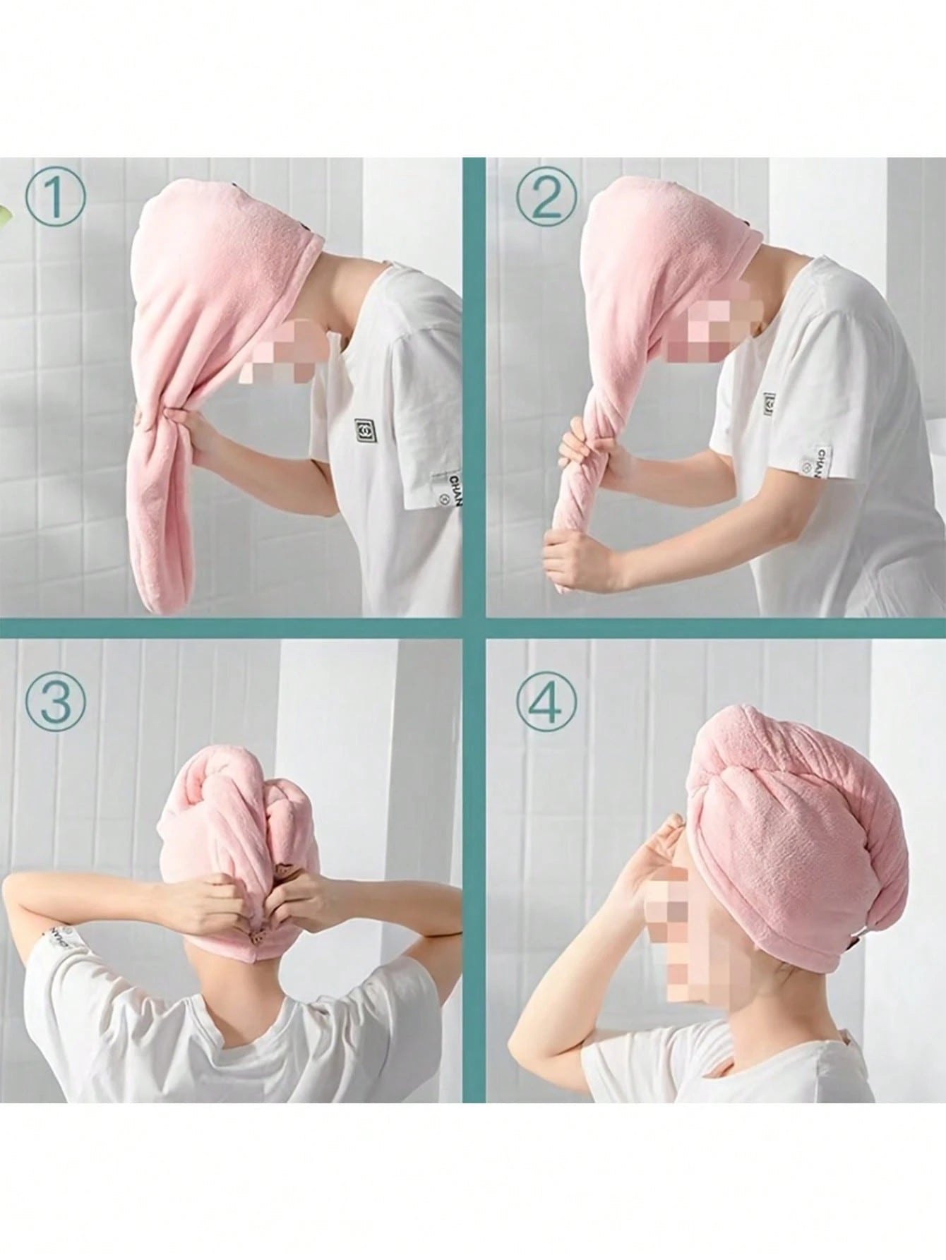 Ultra Soft Microfiber Towel- Quick Dry, Super Absorbent, Gentle For Women And Girls With Curly Or Damaged Hair, Solid Color Bath Accessory (1pc/4pcs Set), Hat, Shower Cap, Salon Hair Care Product And