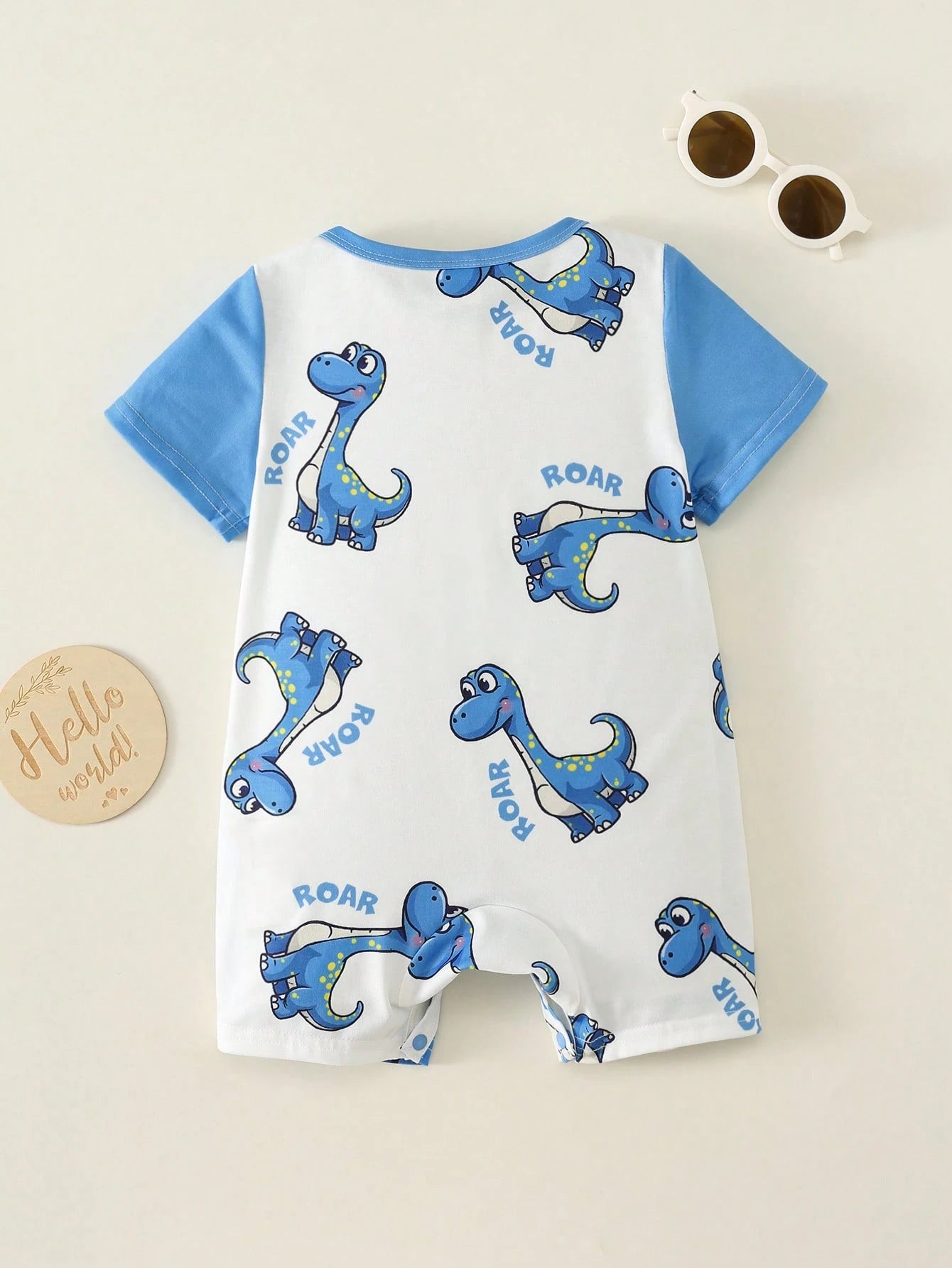 Unisex Newborn Baby Boy/Girl Cute Dinosaur Print Short Sleeve Romper, Baby Summer Outfits