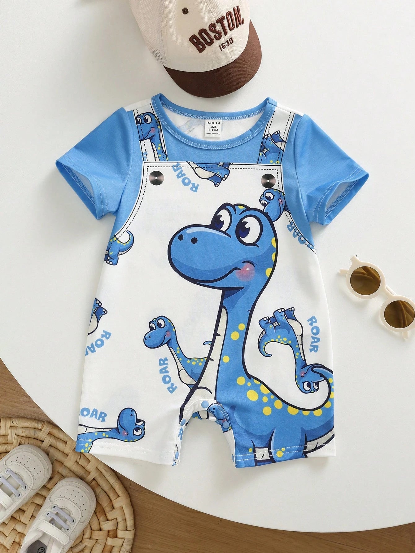 Unisex Newborn Baby Boy/Girl Cute Dinosaur Print Short Sleeve Romper, Baby Summer Outfits
