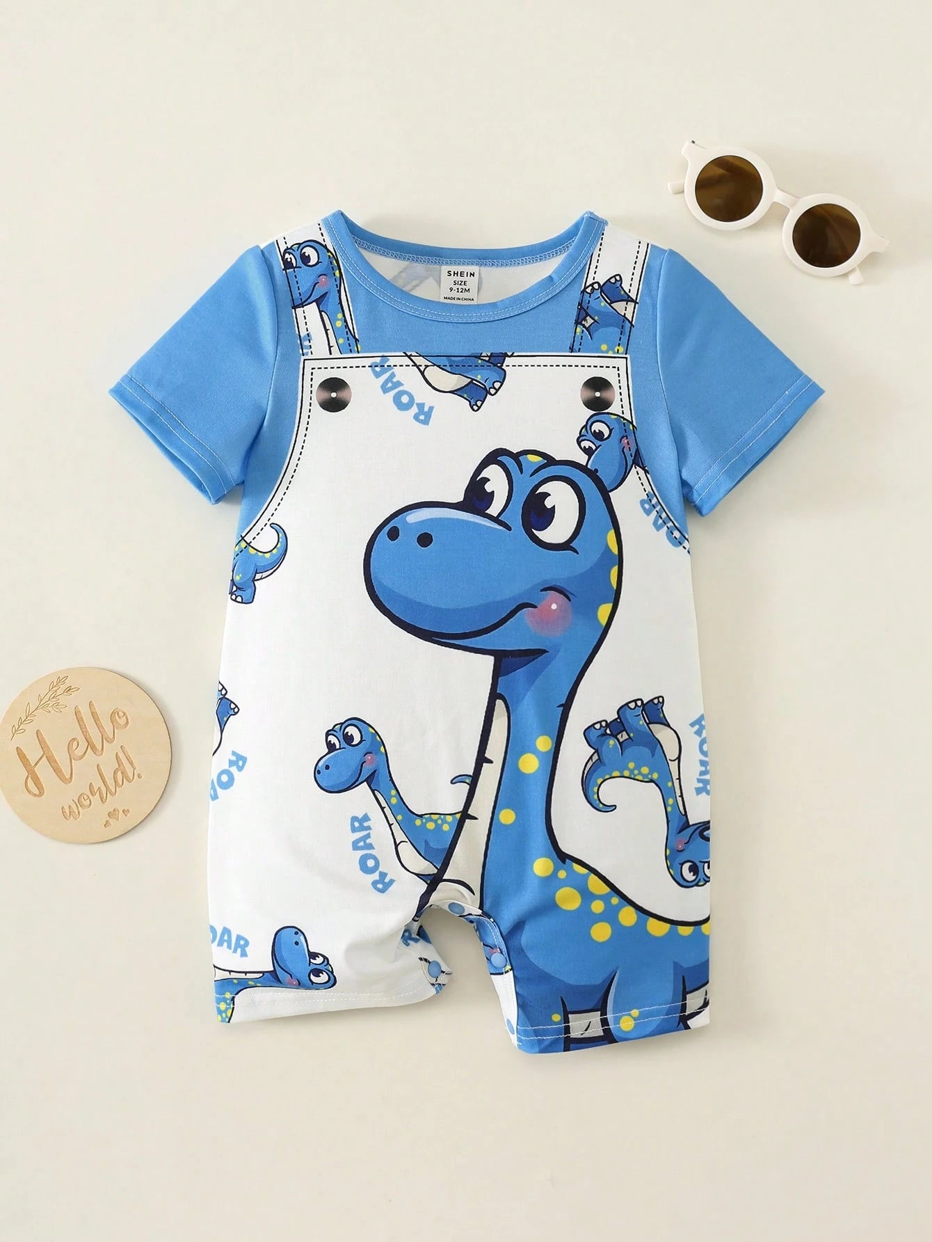 Unisex Newborn Baby Boy/Girl Cute Dinosaur Print Short Sleeve Romper, Baby Summer Outfits