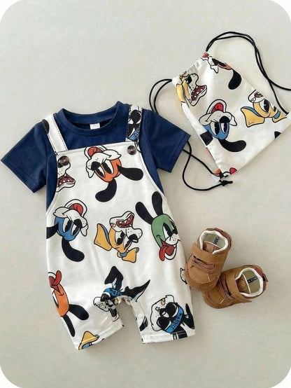 Unisex Newborn Baby Boy/Girl Cute Dinosaur Print Short Sleeve Romper, Baby Summer Outfits
