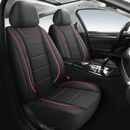 Universal 2-Seat Car Seat Covers. Leather Fabric With Elasticated Design For A Close Fit To The Original Car Seats. Suitable For All Seasons, Durable, Comfortable, And Effectively Protects The Origina