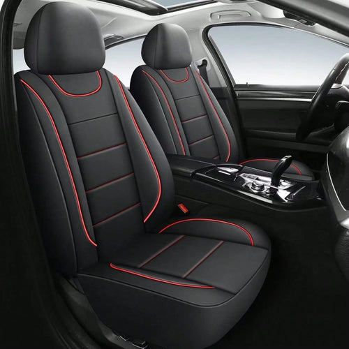 Universal 2-Seat Car Seat Covers. Leather Fabric With Elasticated Design For A Close Fit To The Original Car Seats. Suitable For All Seasons, Durable, Comfortable, And Effectively Protects The Origina