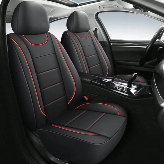 Universal 2-Seat Car Seat Covers. Leather Fabric With Elasticated Design For A Close Fit To The Original Car Seats. Suitable For All Seasons, Durable, Comfortable, And Effectively Protects The Origina