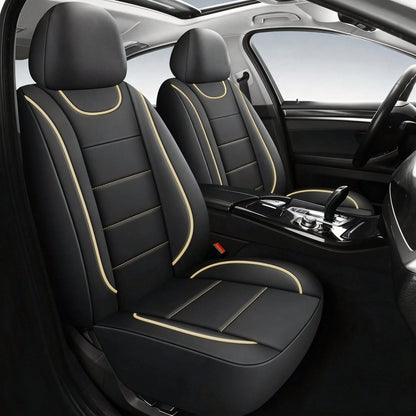Universal 2-Seat Car Seat Covers. Leather Fabric With Elasticated Design For A Close Fit To The Original Car Seats. Suitable For All Seasons, Durable, Comfortable, And Effectively Protects The Origina