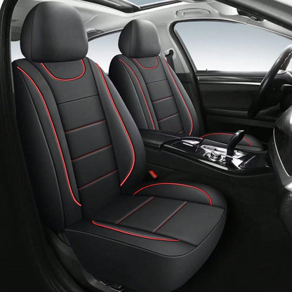 Universal 2-Seat Car Seat Covers. Leather Fabric With Elasticated Design For A Close Fit To The Original Car Seats. Suitable For All Seasons, Durable, Comfortable, And Effectively Protects The Origina