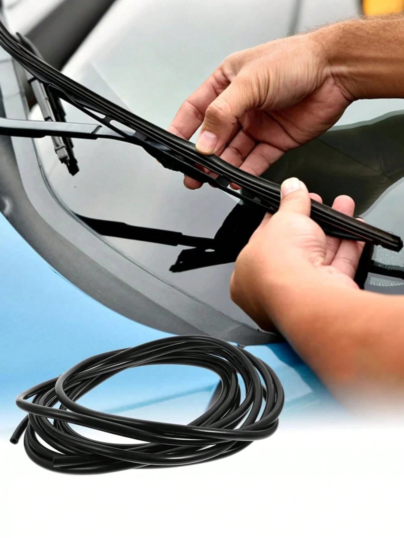 Universal Adjustable Windshield Washer Nozzle Set- 9-Piece Kit Includes Nozzle Hose Connector, Dual Hole Design For Improved Cleaning Efficiency, Durable Plastic Material, Easy Installation Fits Most