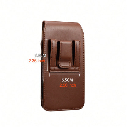 Universal PU Leather Cell Phone Bag With Card Slot Wear Belt Phone Holder Waist Pouch Holster