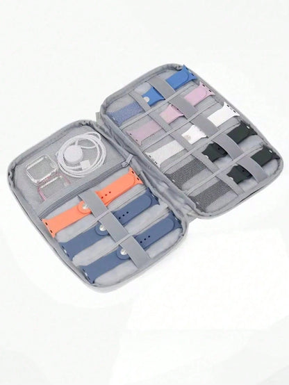 USB Data Cable Organizer For Earphone Wire Bag Pen Power Bank Travel Kit Case Watch Band Pouch Electronics Accessories Portable Charger Charger Case School College Headphone Case Cable Bag For Travel