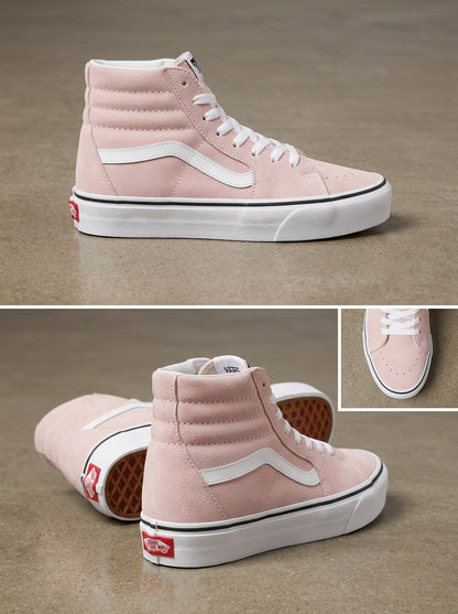 Vans SK8-Hi Tapered Casual Sneakers Breathable Lightweight Stretch Soft Skin-Friendly Logo Easy To Wash Versatile Daily Gym Commuting Shopping School Spring Summer Unisex Pink VN0009QPBQL1