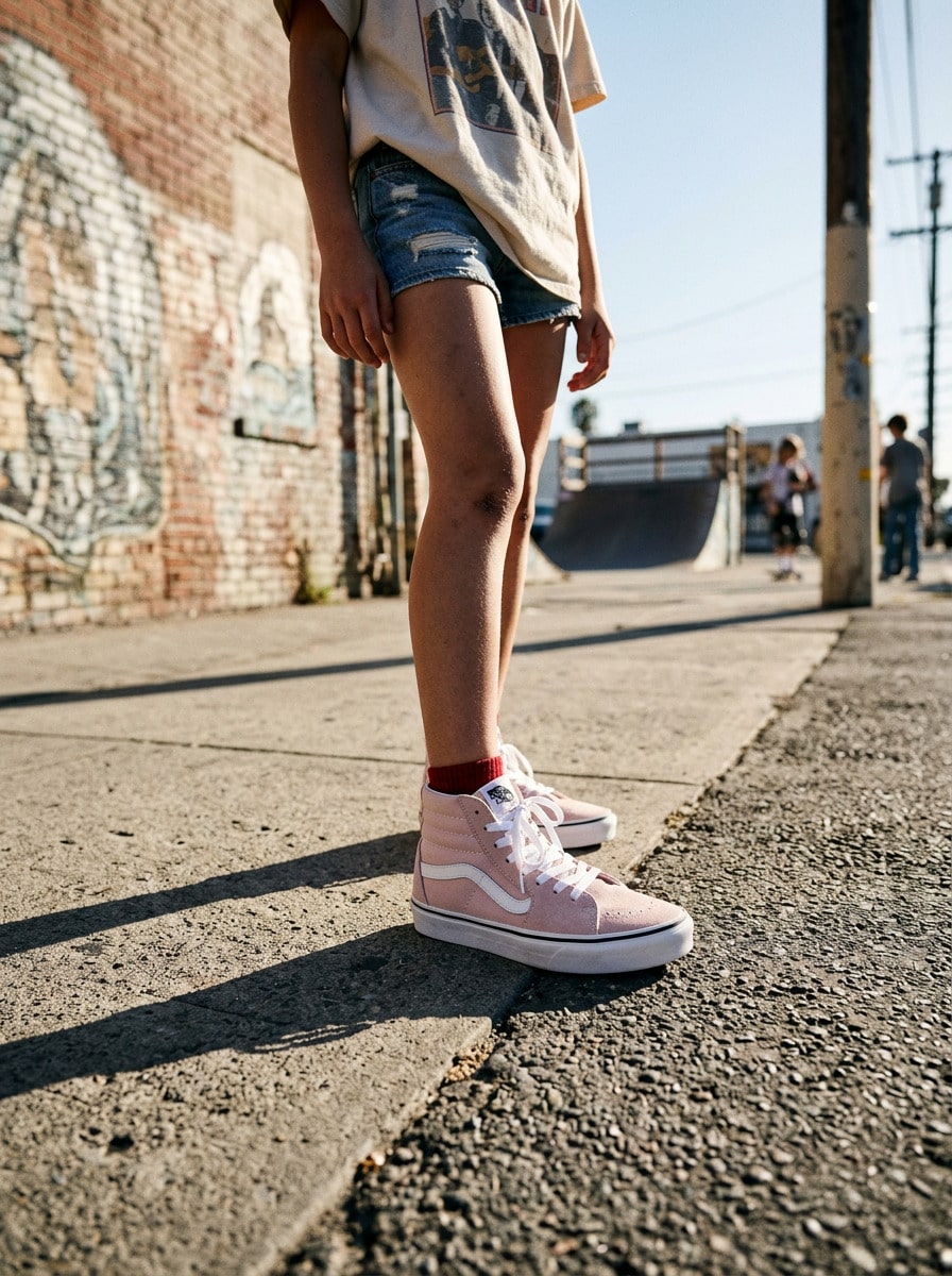Vans SK8-Hi Tapered Casual Sneakers Breathable Lightweight Stretch Soft Skin-Friendly Logo Easy To Wash Versatile Daily Gym Commuting Shopping School Spring Summer Unisex Pink VN0009QPBQL1