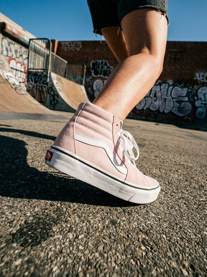 Vans SK8-Hi Tapered Casual Sneakers Breathable Lightweight Stretch Soft Skin-Friendly Logo Easy To Wash Versatile Daily Gym Commuting Shopping School Spring Summer Unisex Pink VN0009QPBQL1