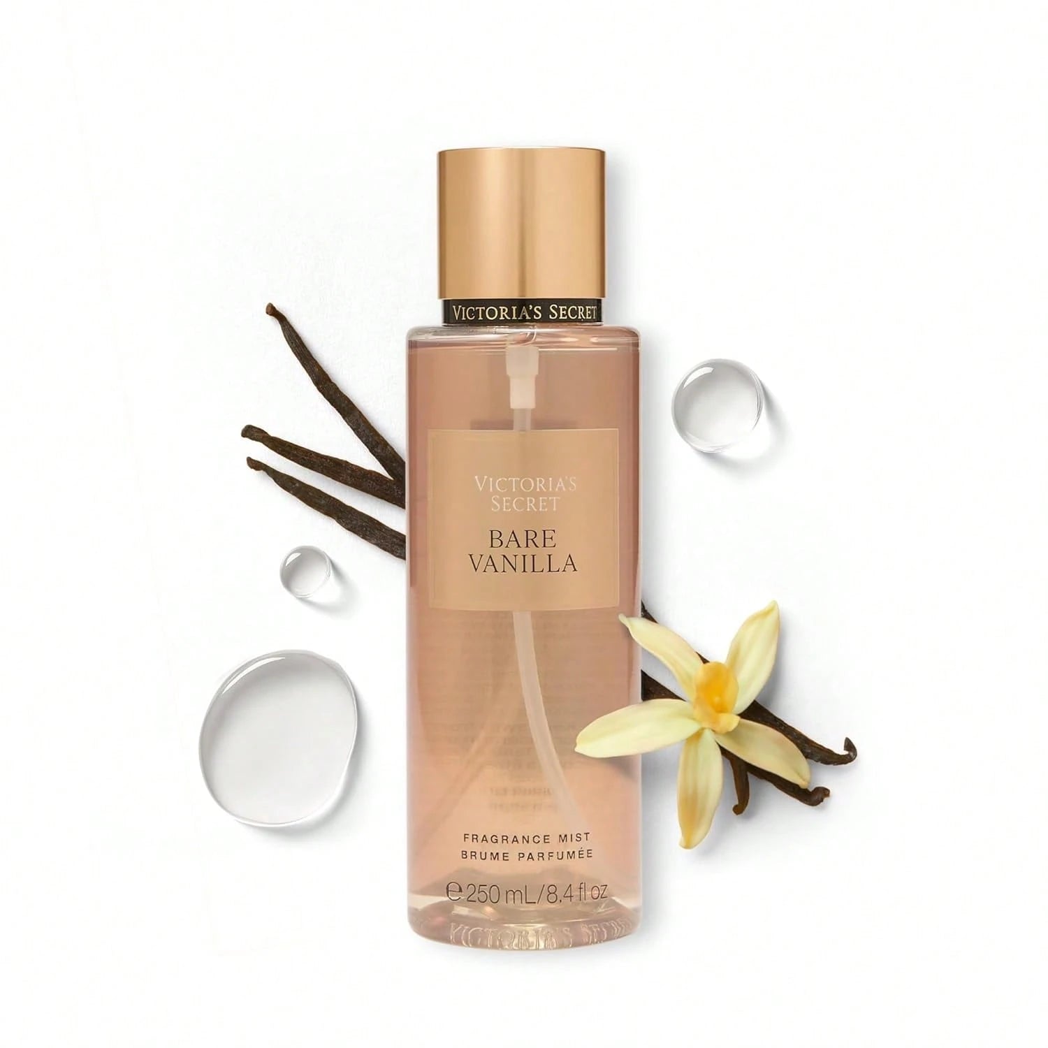 Victoria's Secret Body Mist For Women Bare Vanilla 8.4oz/250ml – Warm And Cozy Whipped Vanilla With Soft Cashmere Notes, Refreshing Daily Fragrance, Perfect For Layering, Essential For Beauty Enthusia