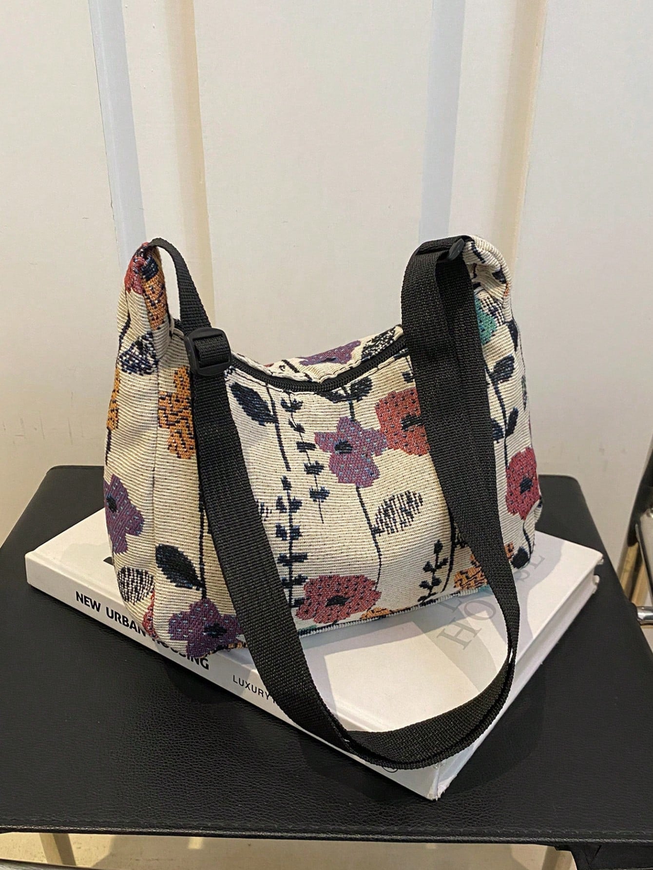 Vintage Bohemian Floral Print Crossbody Bag, Retro Shoulder Hippie Bag, Women Handbag With Wallet, Bohemian Outfit For Women, Boho