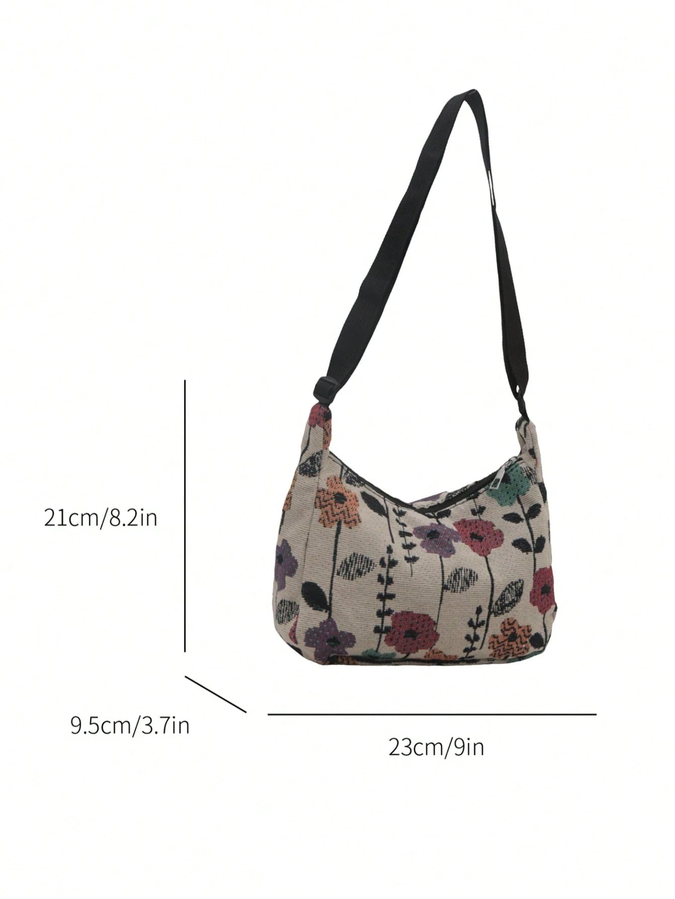Vintage Bohemian Floral Print Crossbody Bag, Retro Shoulder Hippie Bag, Women Handbag With Wallet, Bohemian Outfit For Women, Boho
