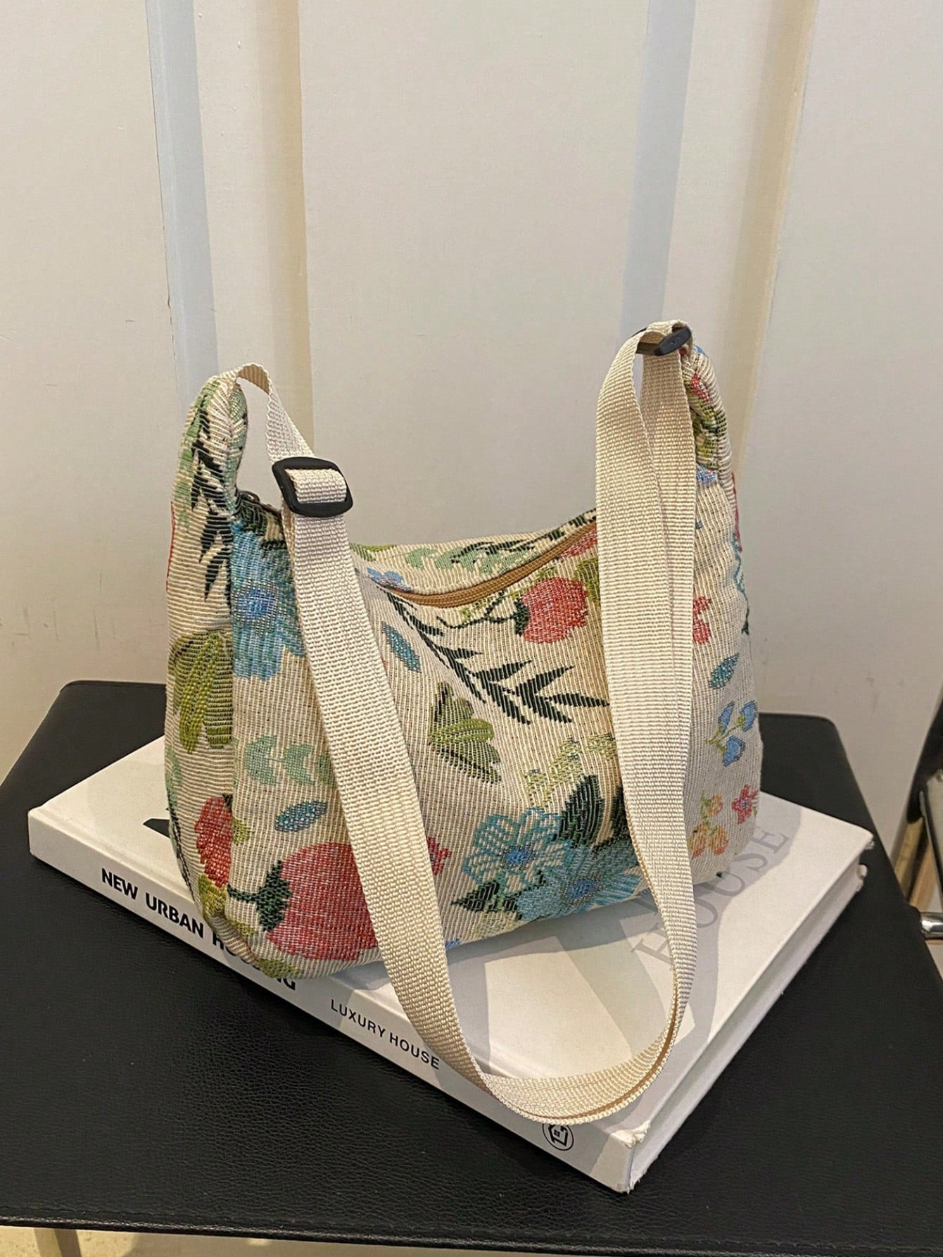Vintage Bohemian Floral Print Crossbody Bag, Retro Shoulder Hippie Bag, Women Handbag With Wallet, Bohemian Outfit For Women, Boho