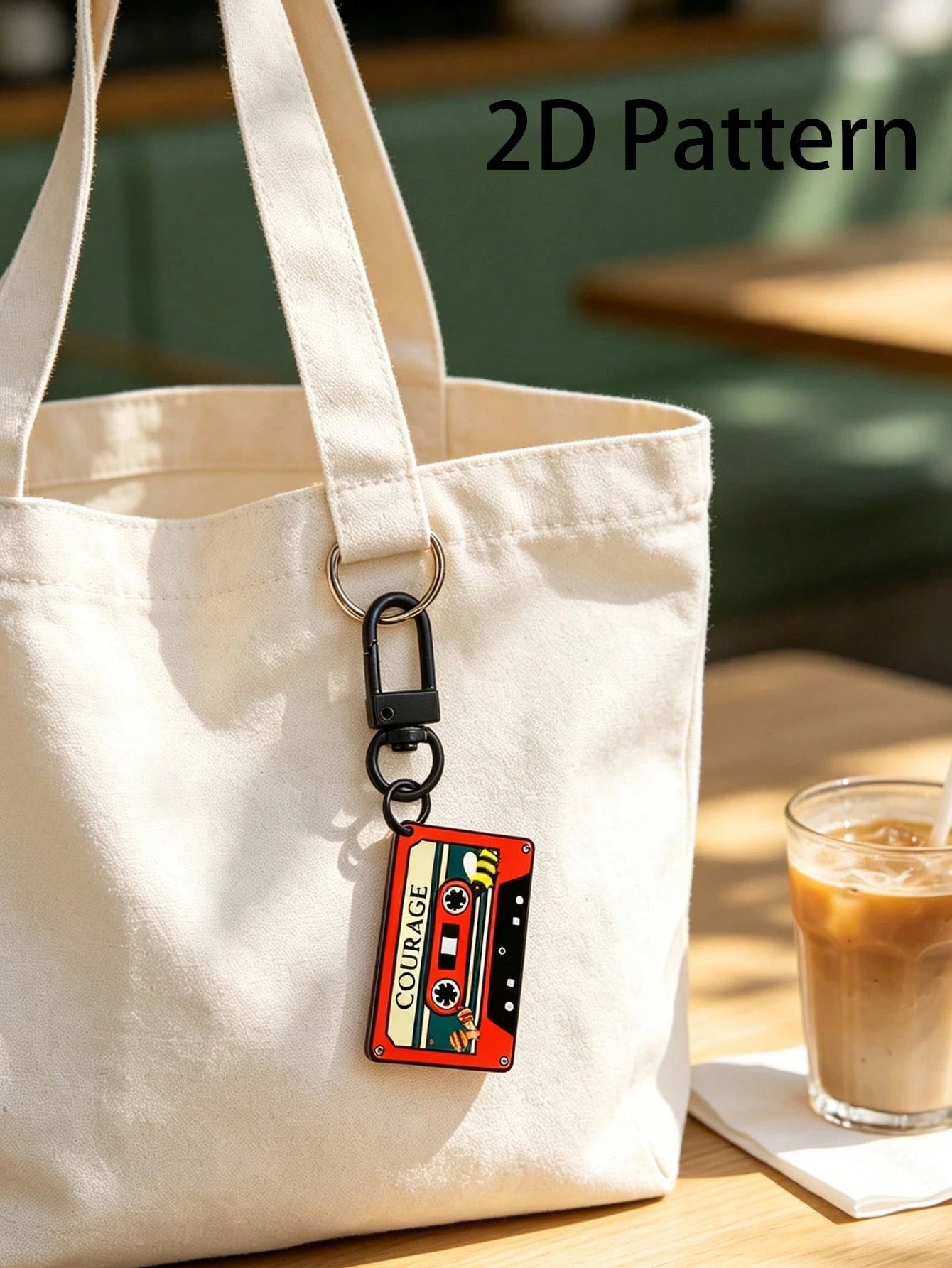 Vintage Cassette Tape Keychain, 2D Acrylic Charm, Fashionable Car Interior Hanging Decor, Indoor Hanging Ornament, Best Gift For Music Lovers, Also Suitable For Backpacks, Handbags, Car Keys, Door Key