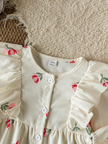 Vintaside Kids Baby Girl Single Piece Dress Spring Autumn Stylish Mori Style Embroidered Dress Casual Dress For Toddlers
