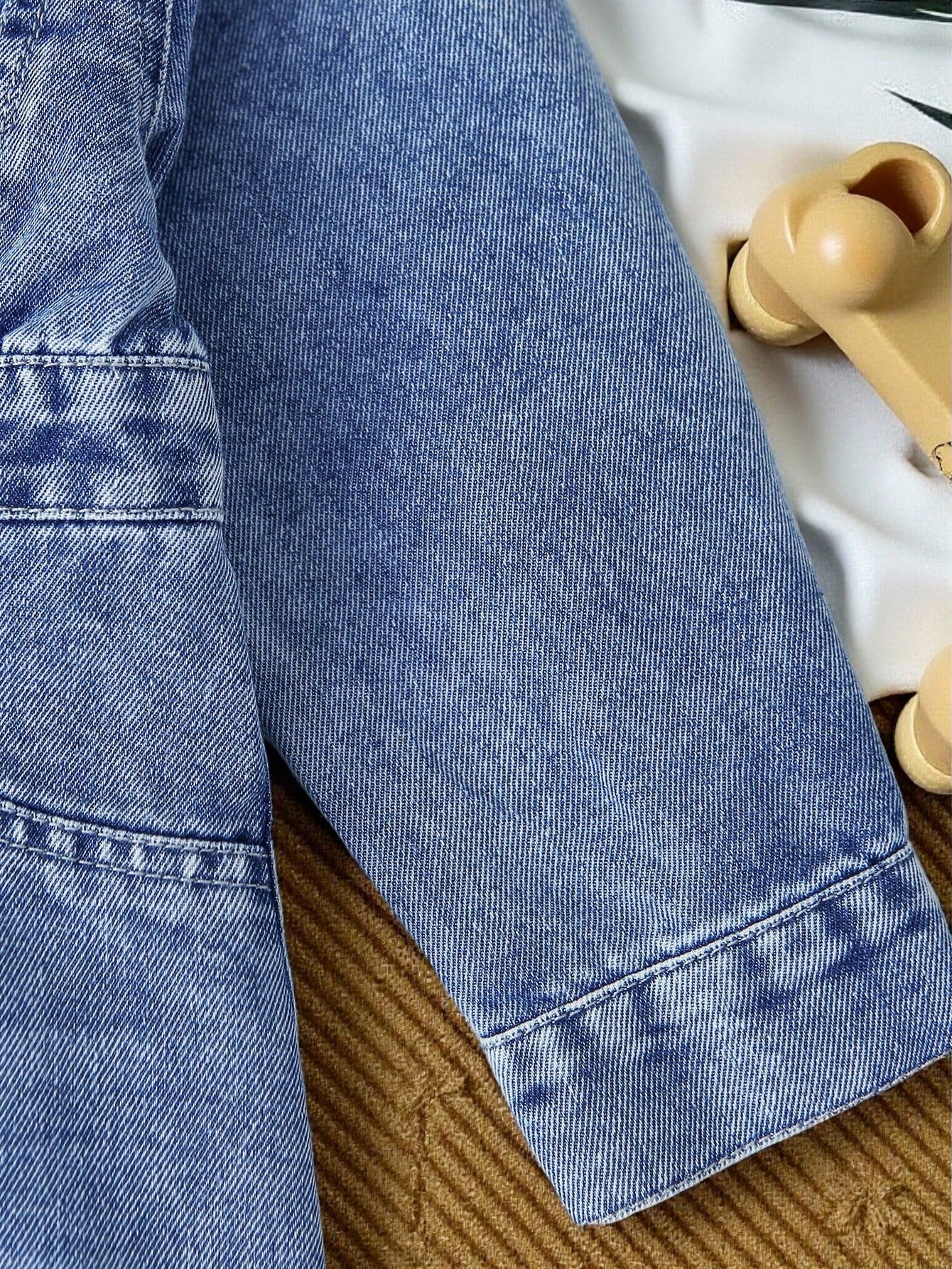 Vintaside Kids Baby Girls' Denim Dress,Blue Slit Hem Casual Denim,Autumn New Arrival Chic Versatile For School,Party,Vacation,Daily Wear,Home Fall Winter