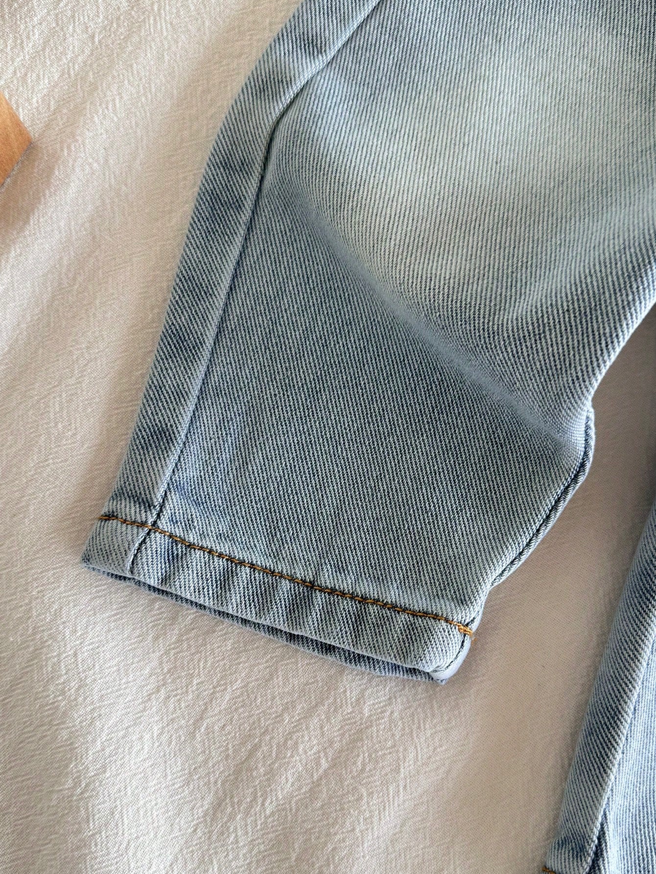 Vintaside Kids Countryside Style Newborn Baby Denim Pants,Classic Washed Blue Loose Fit Jeans With Full Elastic Waistband,Fake Pockets,Vintage Front Button Closure