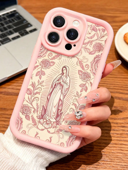 Virgin Mary Phone Case Religious Art Style For IPhone 17 16 15 14 13 12 11 Plus Pro Max. A Spiritual And Classic Design Perfect To Show Faith And Devotion. A Gift Of Inspiration.